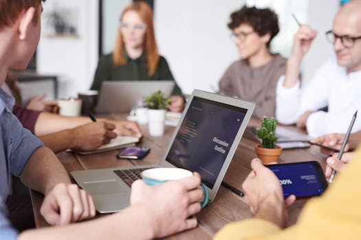 a group of women discussing blogging strategies